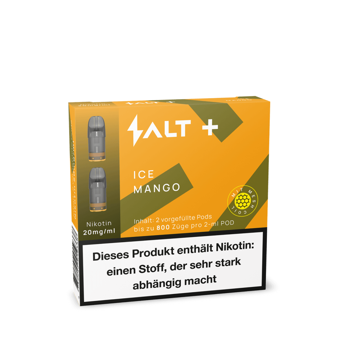 Pro Vape SALT+ Pod (2er Set) - Ice Mango (Mango Menthol) Einweg Pod-System - EAN 4752242019338 - von vape-dealer.de