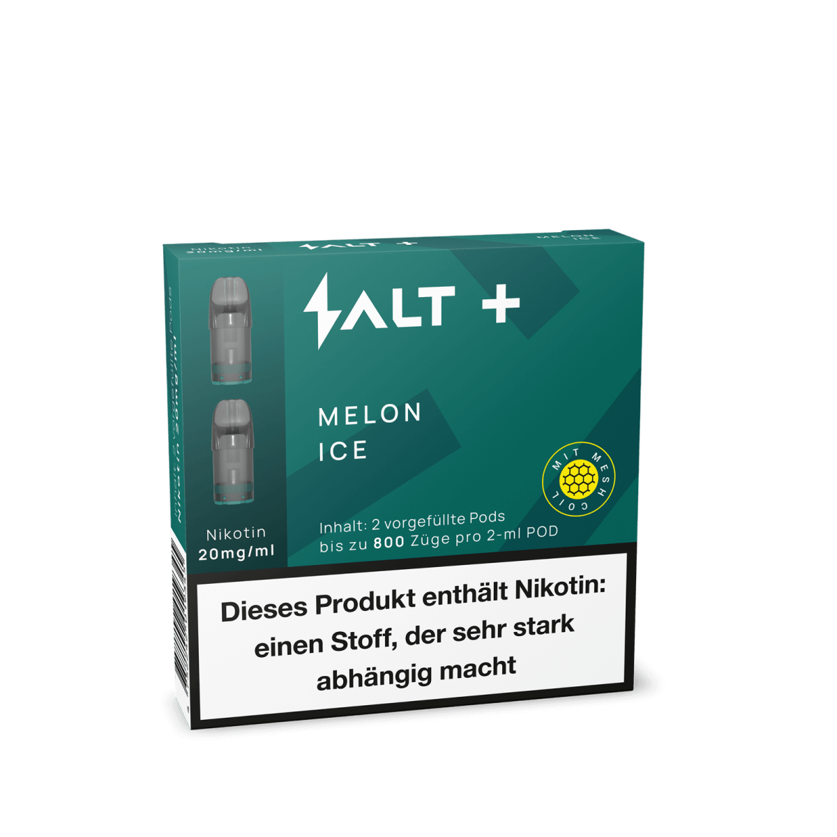 Pro Vape SALT+ Pod (2er Set) - Melone Ice (Wassermelone Menthol) Einweg Pod-System - EAN 4752242019345 - von vape-dealer.de