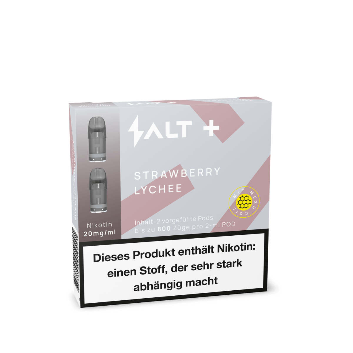 Pro Vape SALT+ Pod (2er Set) - Strawberry Lychee (Erdbeere Litschi) Einweg Pod-System - EAN 4752242019291 - von vape-dealer.de