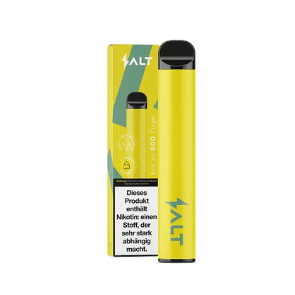 Salt Switch - Banana Ice Vape, gelb, für kühles, fruchtiges Dampfen am Strand. Entspannender Genuss überall, ohne Sorgen.