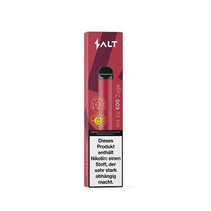 Salt Switch Vape-Pen in frechem Pink, Geschmack nach fruchtigem Cocktail. Entspanne dich und genieße sorgenfrei. Bis zu 600 Züge.