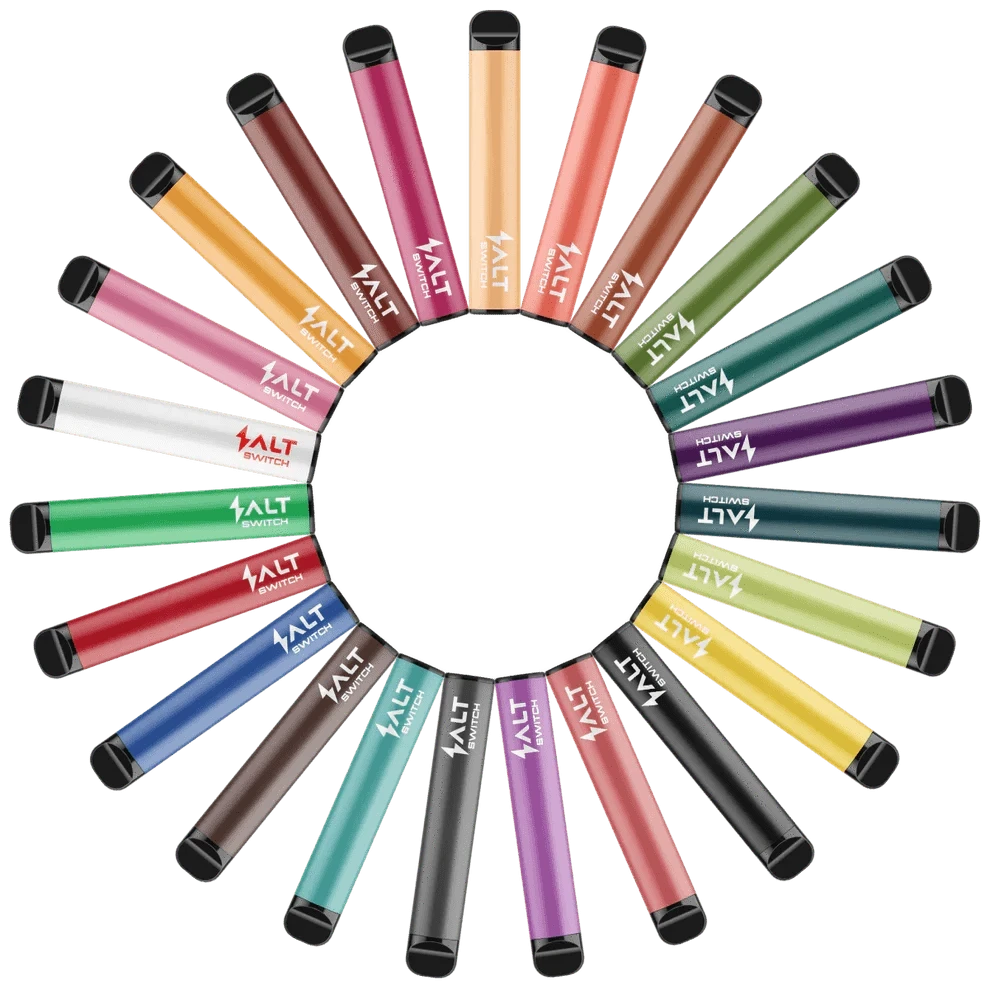 Entdecke die Vielfalt der SALT SWITCH Probiersets mit 20 farbigen E-Zigaretten für jeden Geschmack. Immer ein neues Aroma!