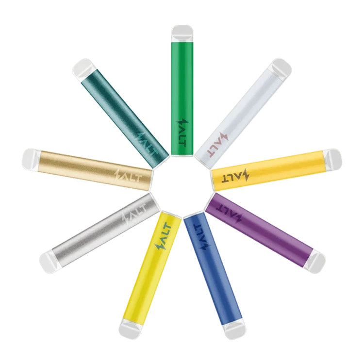 Bunte SALT SWITCH Probierset mit E-Zigaretten in verschiedenen Farben, perfekt für vielfältige Aroma-Erlebnisse jeden Tag.