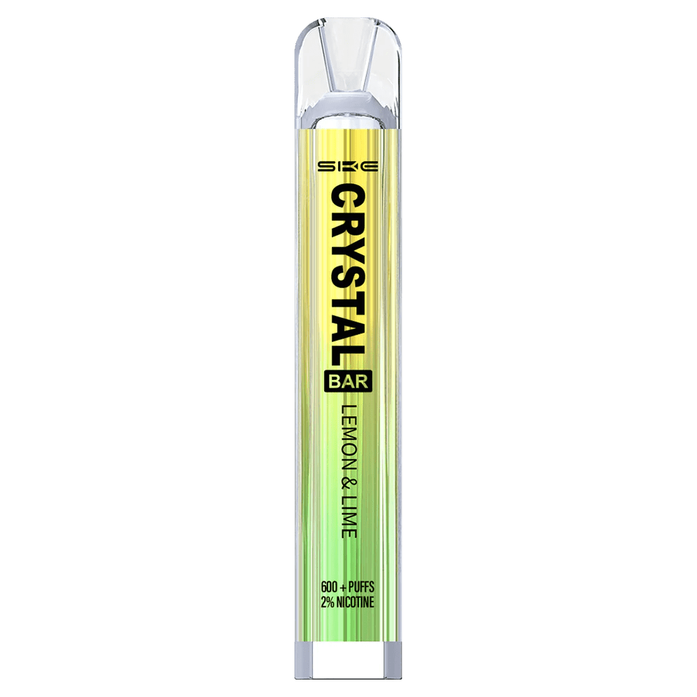 Erfrischende SKE Crystal Bar Lemon Lime Einweg E-Zigarette für spritzige Dampferfahrungen in sommerlichen Zitrusaromen.