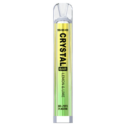 Erfrischende SKE Crystal Bar Lemon Lime Einweg E-Zigarette für spritzige Dampferfahrungen in sommerlichen Zitrusaromen.