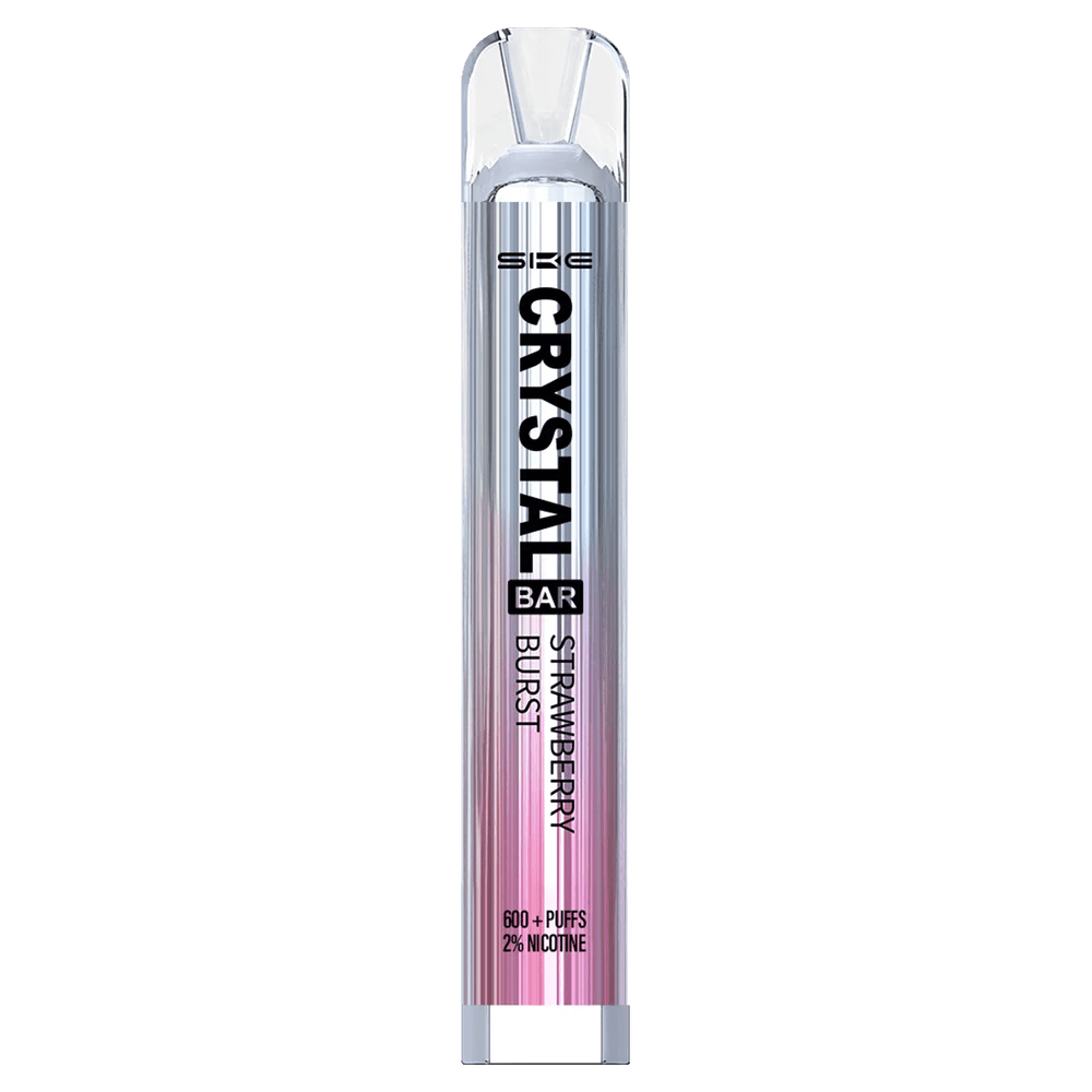 Alt Tag: Genieße die SKE Crystal Bar Strawberry Burst mit intensivem Erdbeergeschmack und 600 Zügen puren Dampfvergnügens.