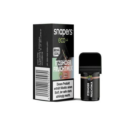 Snapers Eco+ Pod Itzehoer Fruit Mix, ein fruchtiges Erlebnis in jedem Zug, ideal für Abwechslung und bunte Geschmacksvielfalt.