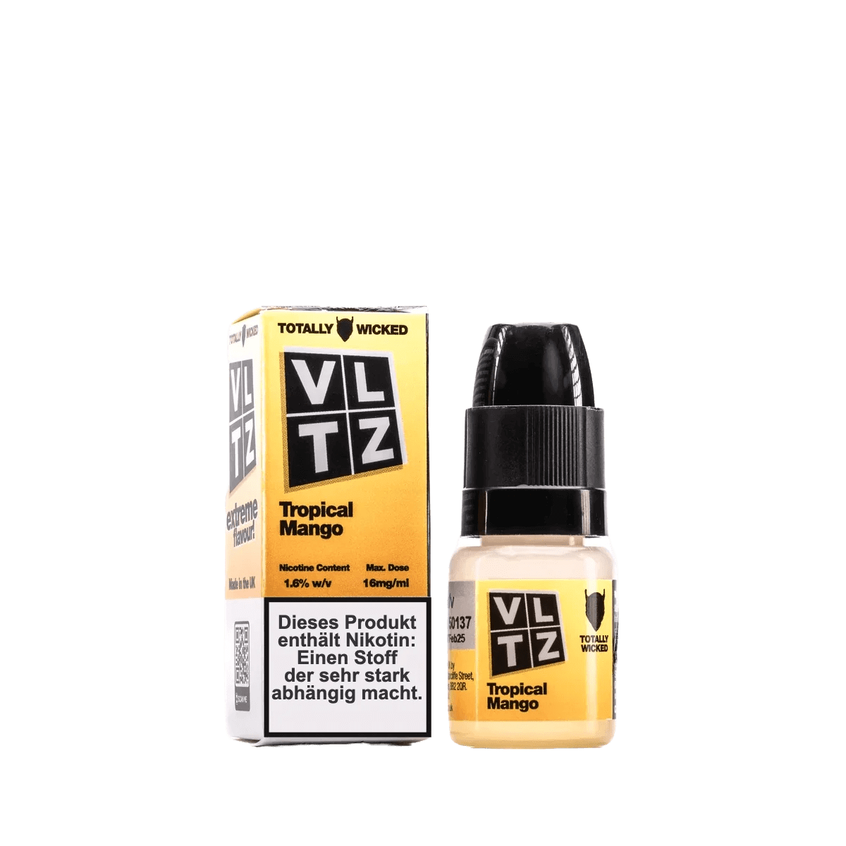 Totally Wicked VLTZ - Tropical Mango (Mango) 1.6% Nikotinsalz Liquid - EAN 5056236015740 - von vape-dealer.de