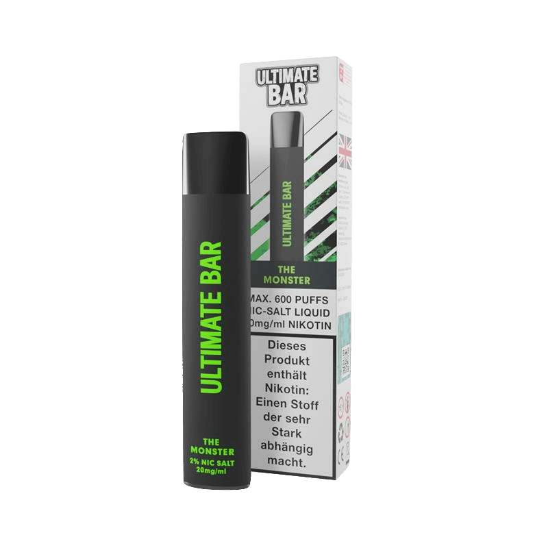 Ultimate Bar - The Monster Energydrink Erfrischung für deine Vape, bis zu 600 Züge, ultimatives Geschmackserlebnis. Jetzt probieren!