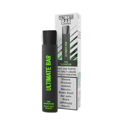 Ultimate Bar - The Monster Energydrink Erfrischung für deine Vape, bis zu 600 Züge, ultimatives Geschmackserlebnis. Jetzt probieren!