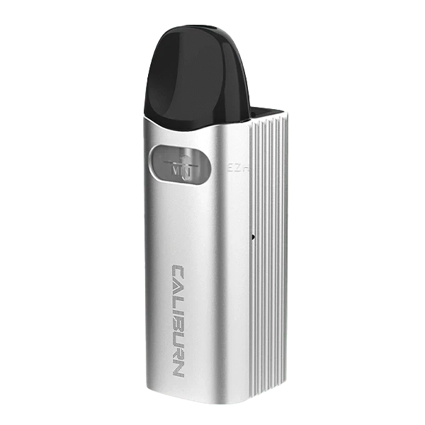 Stylisches Uwell Caliburn AZ3 Kit in Silber, perfekt für Technikfans und Trendsetter, die High-Tech-Designs lieben.
