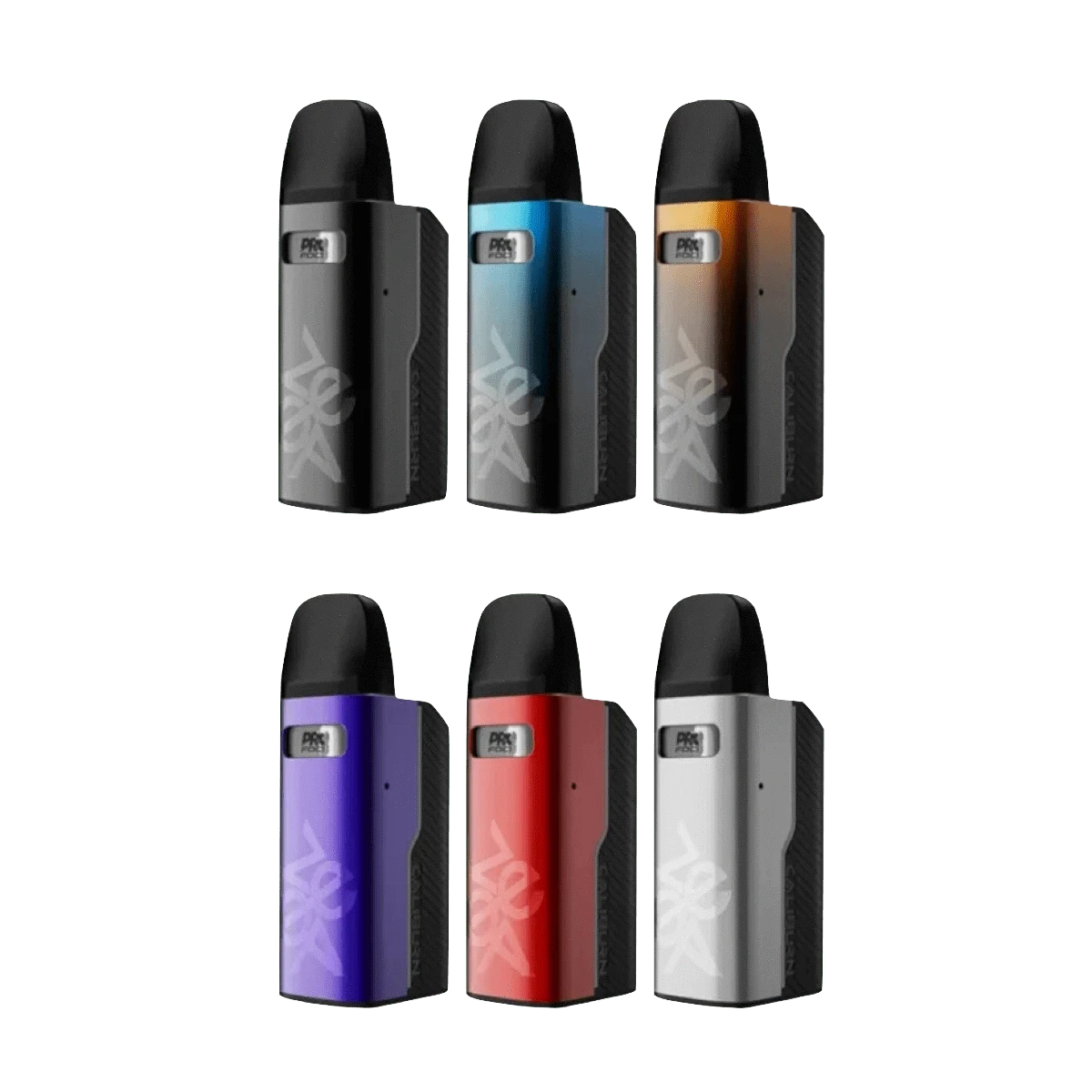 Mehrfarbige Uwell Caliburn GZ2 Kits, perfekt für deinen modernen, urbanen Lifestyle. Entdecke die Farbenvielfalt in Silber, Blau, Rot.
