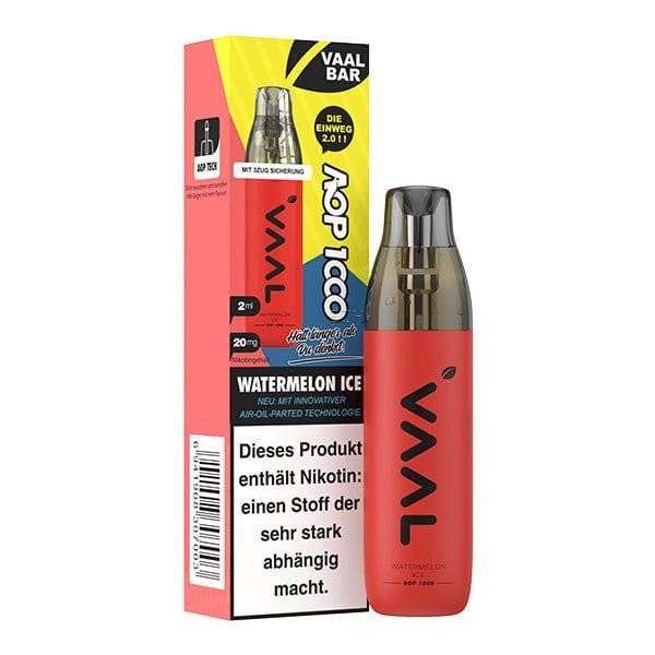 Frisch und fruchtig – Vaal AOP1000 Watermelon Ice Vape Pen mit süßer Wassermelone und kühlem Menthol für vollen Genuss.