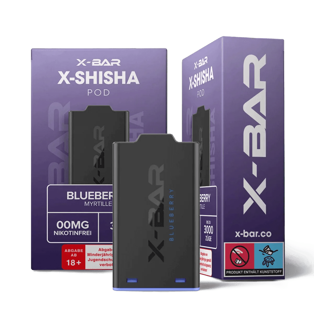 J Well X Bar Shisha Pod (1er Set) - Blueberry (Blaubeere) Einweg Pod-System - EAN 3663701033639 - von vape-dealer.de