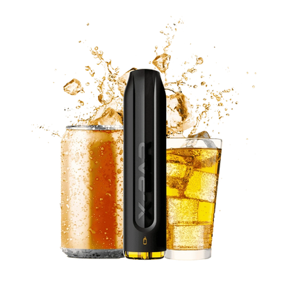 Entdecke den X-Bar 650 Vape Pen von J Well, perfekt für unterwegs – mit sprudelnden Getränken im Hintergrund. Entspanntes Dampfen überall.
