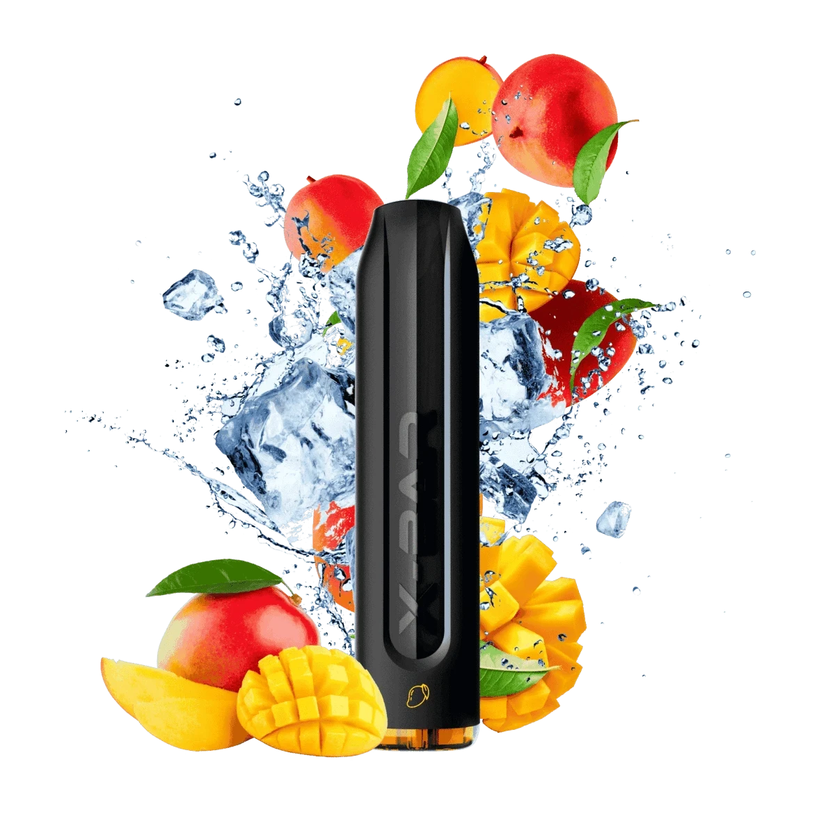 X-Bar 650 Vape Pen mit fruchtigem Mango-Pfirsich-Geschmack und spritzigem Design, ideal für unterwegs. Einweg E-Zigarette von J Well.