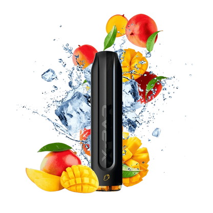 X-Bar 650 Vape Pen mit fruchtigem Mango-Pfirsich-Geschmack und spritzigem Design, ideal für unterwegs. Einweg E-Zigarette von J Well.